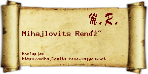 Mihajlovits René névjegykártya